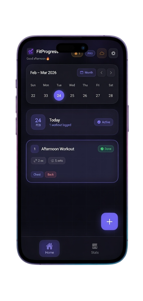 FitProgress App Home Screen